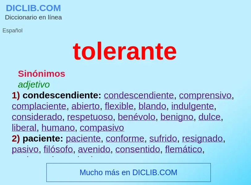 What is tolerante - definition