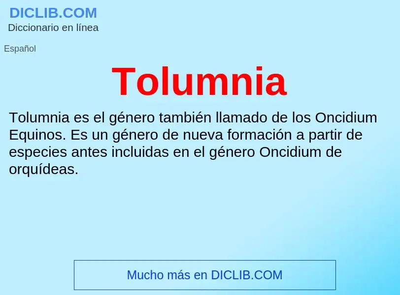 ¿Qué es Tolumnia? - significado y definición