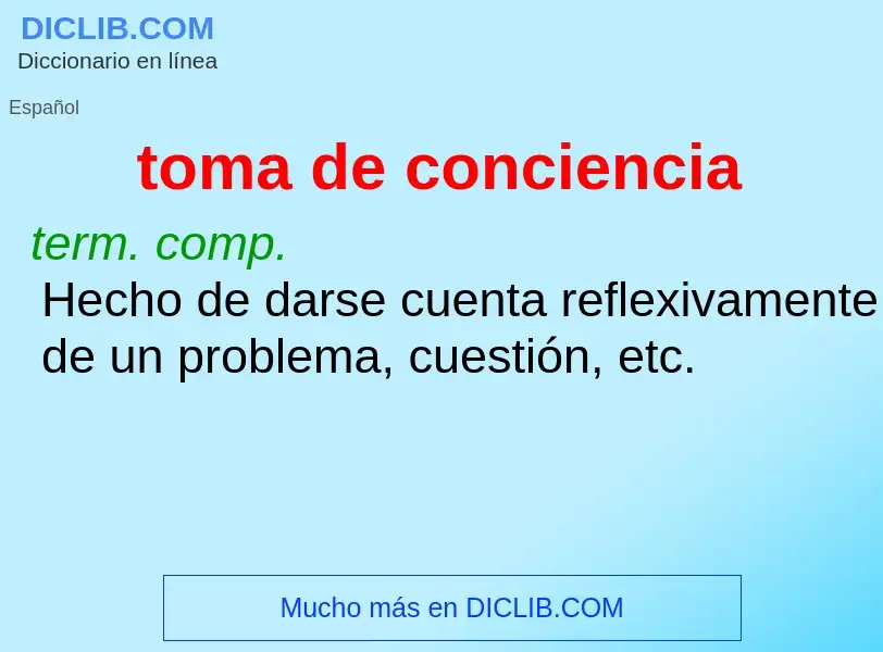 What is toma de conciencia - meaning and definition