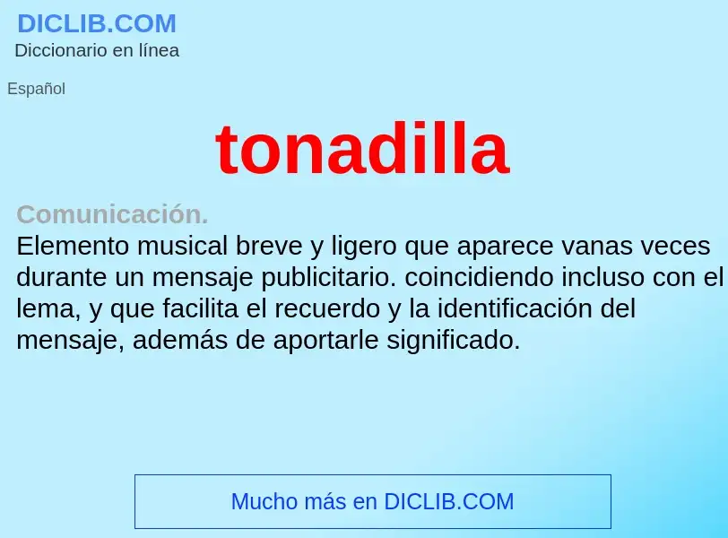 Wat is tonadilla - definition