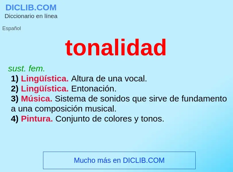 What is tonalidad - definition