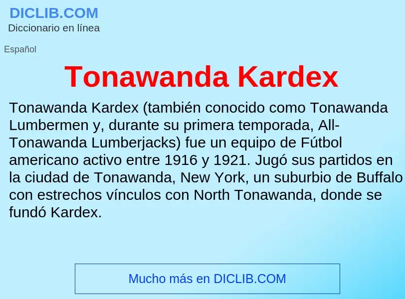 ¿Qué es Tonawanda Kardex? - significado y definición