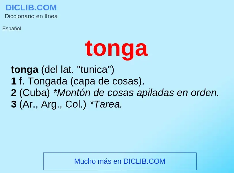 ¿Qué es tonga? - significado y definición