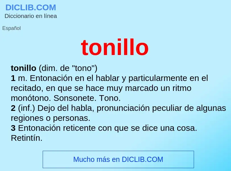 Wat is tonillo - definition