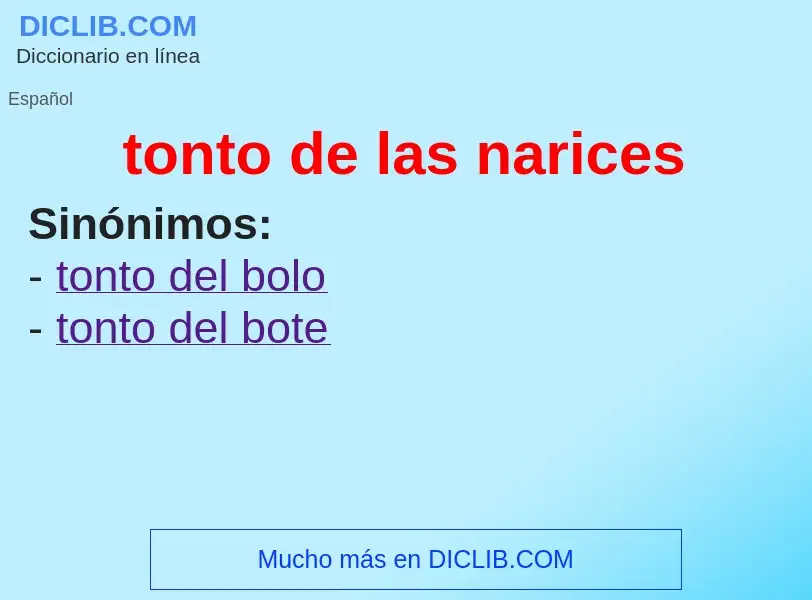 What is tonto de las narices - meaning and definition