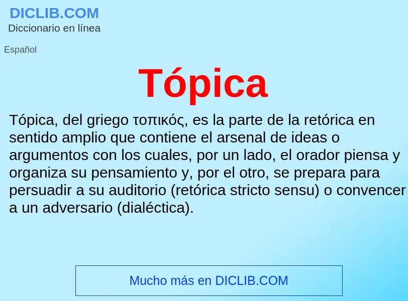 O que é Tópica - definição, significado, conceito