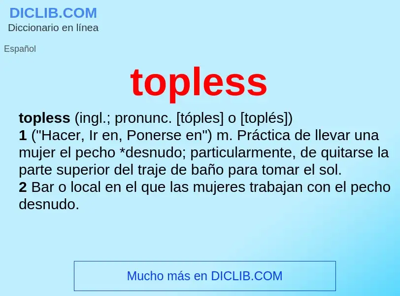 ¿Qué es topless? - significado y definición