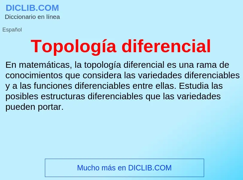 ¿Qué es Topología diferencial? - significado y definición