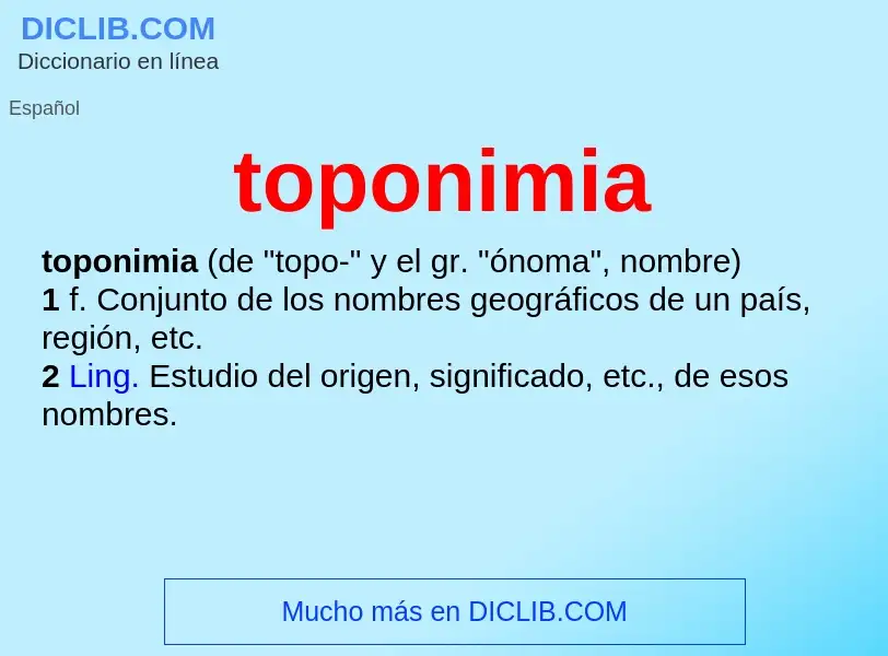 ¿Qué es toponimia? - significado y definición