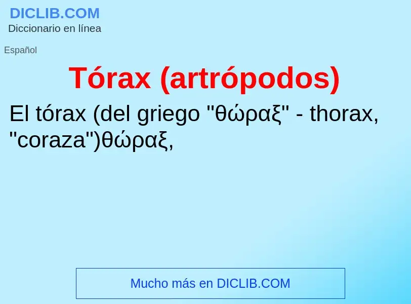 What is Tórax (artrópodos) - meaning and definition