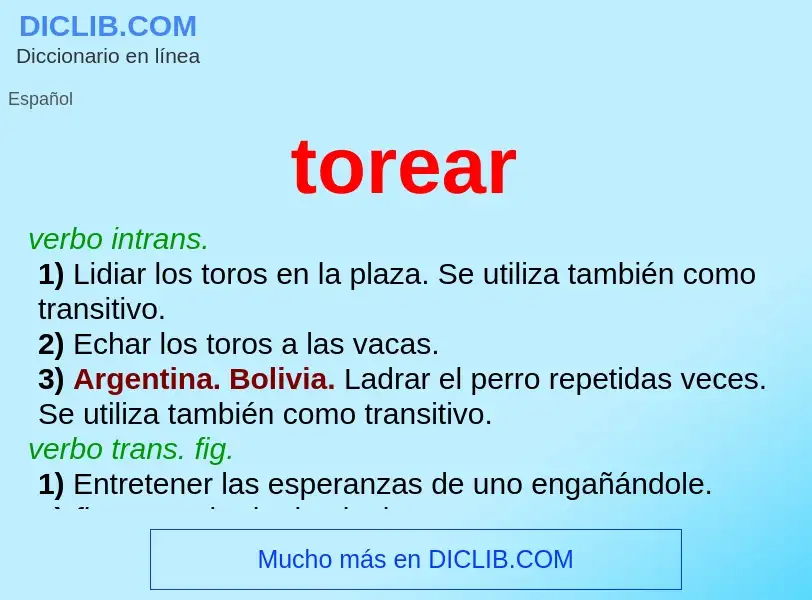 What is torear - definition