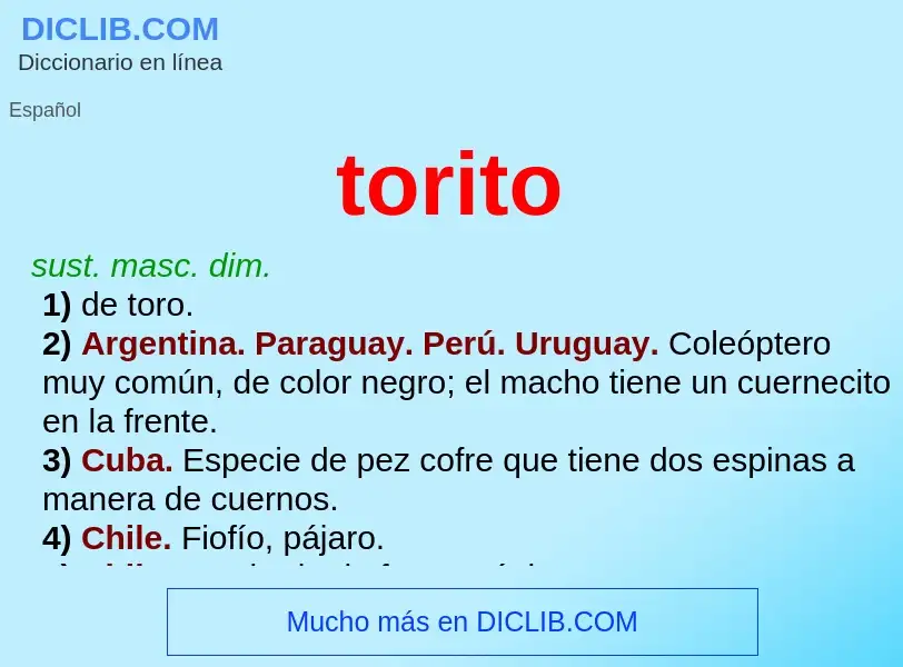 What is torito - meaning and definition