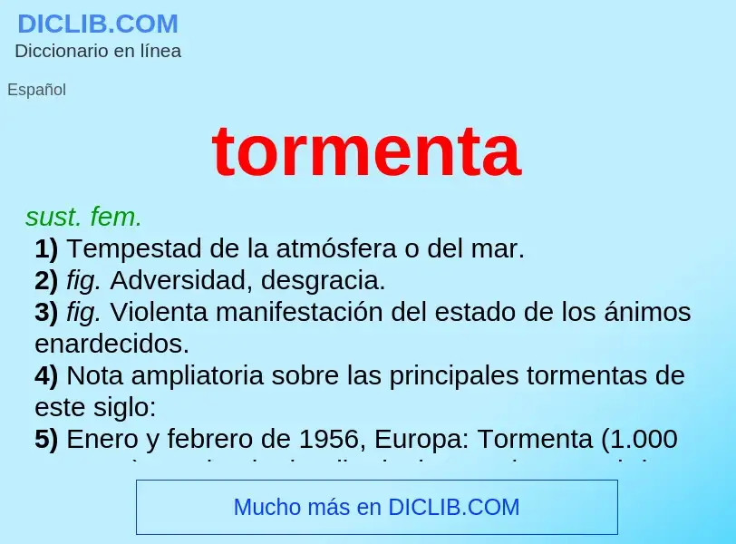 Was ist tormenta - Definition