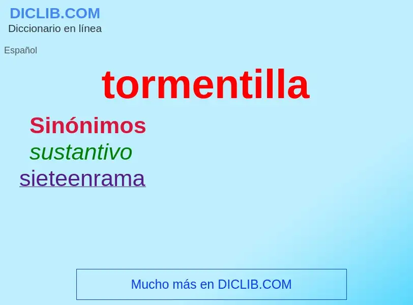 ¿Qué es tormentilla? - significado y definición