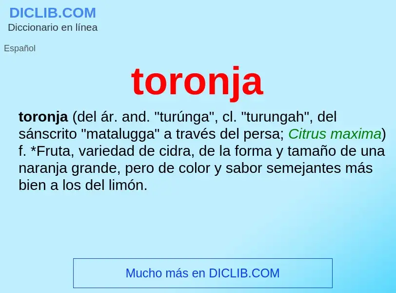 What is toronja - meaning and definition