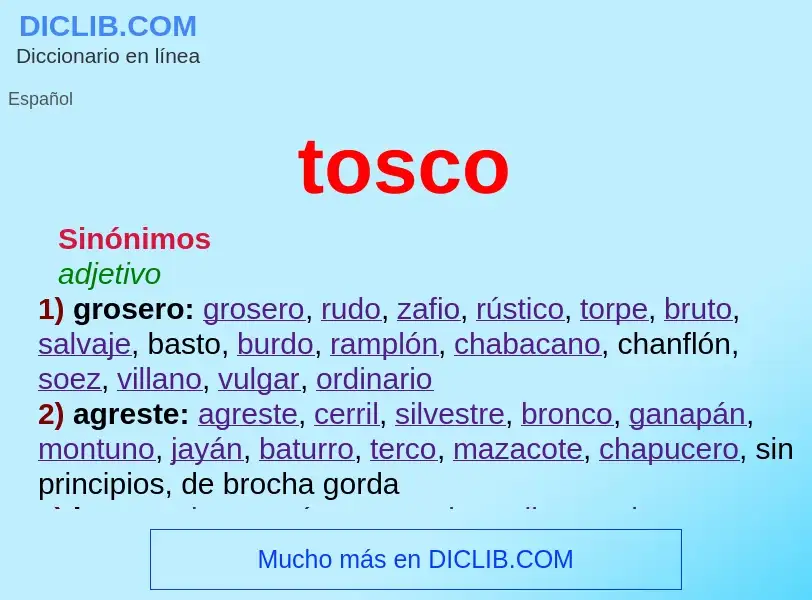 Wat is tosco - definition