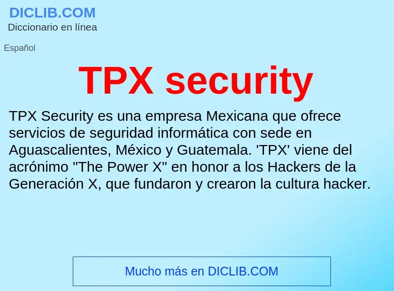 Qu'est-ce que TPX security - définition