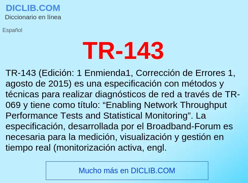 Τι είναι TR-143 - ορισμός