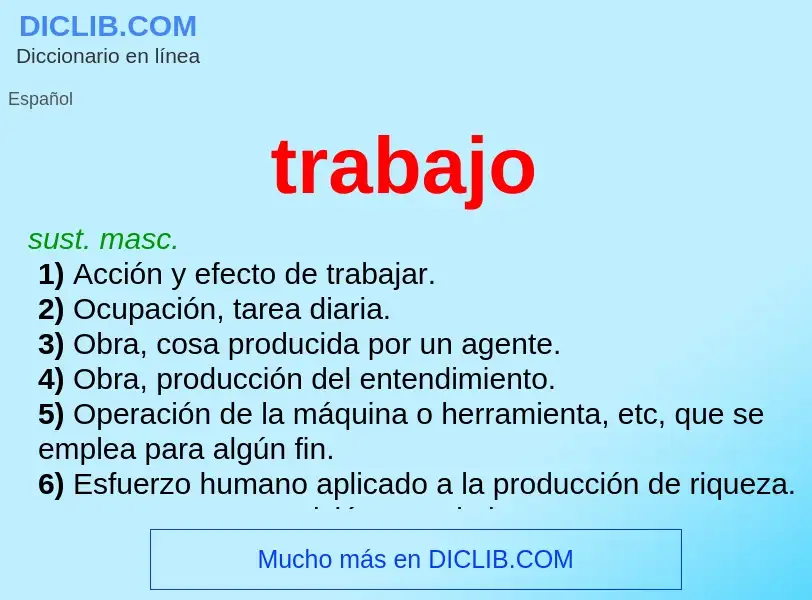 Wat is trabajo - definition