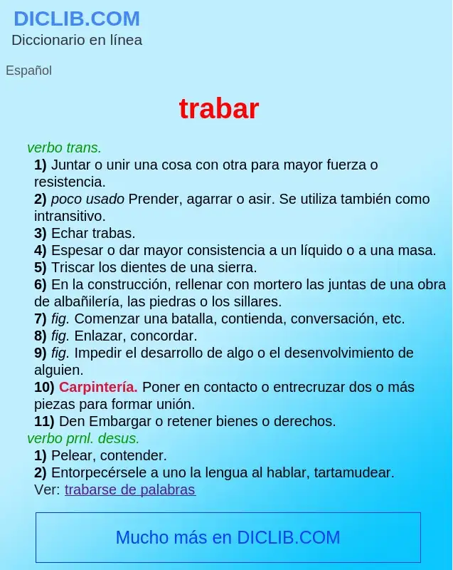 What is trabar - definition