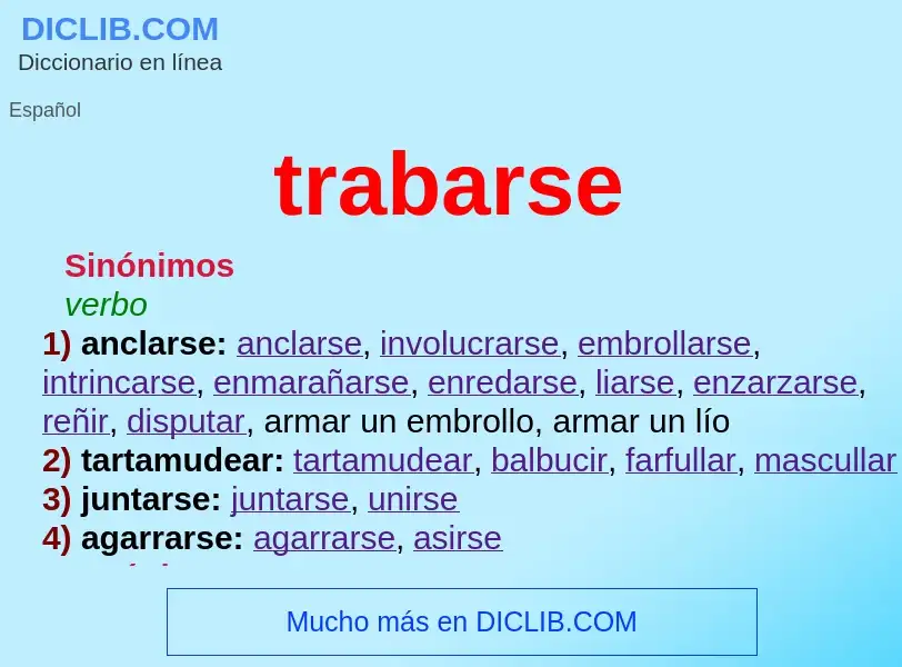 What is trabarse - definition