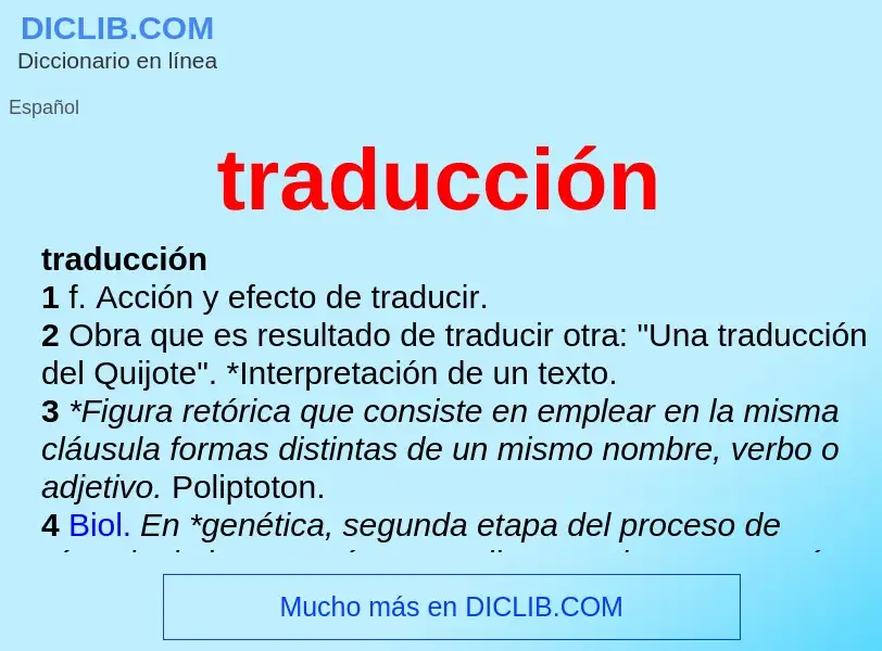 ¿Qué es traducción? - significado y definición