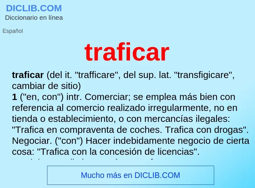 What is traficar - meaning and definition