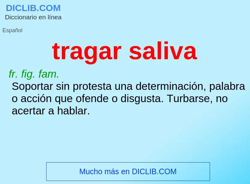 What is tragar saliva - meaning and definition