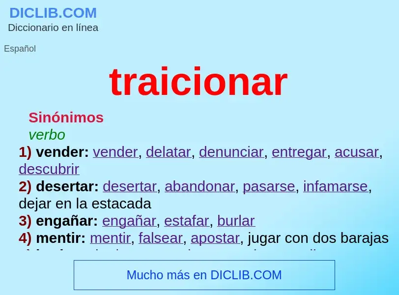 What is traicionar - meaning and definition