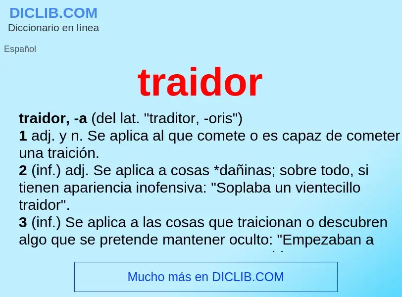 ¿Qué es traidor? - significado y definición