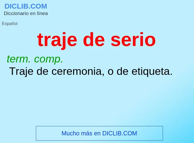 What is traje de serio - definition