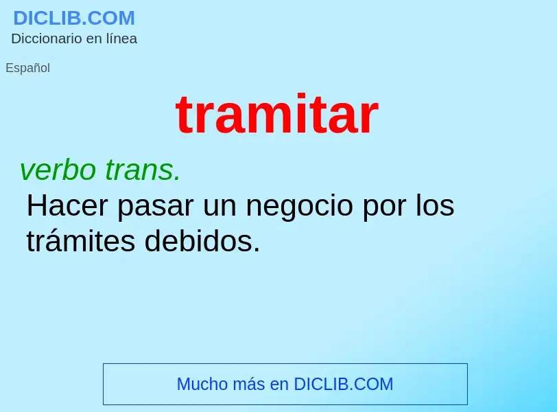 Wat is tramitar - definition