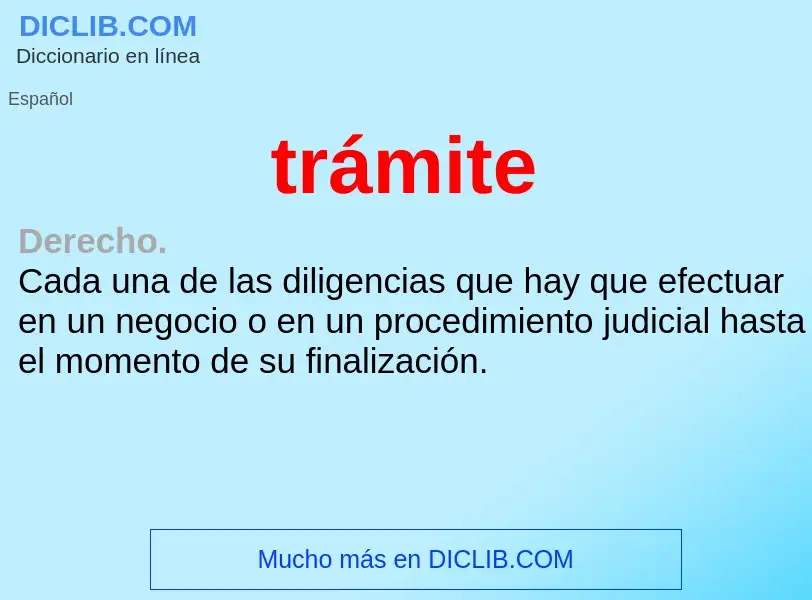 What is trámite - definition