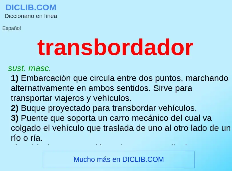 ¿Qué es transbordador? - significado y definición