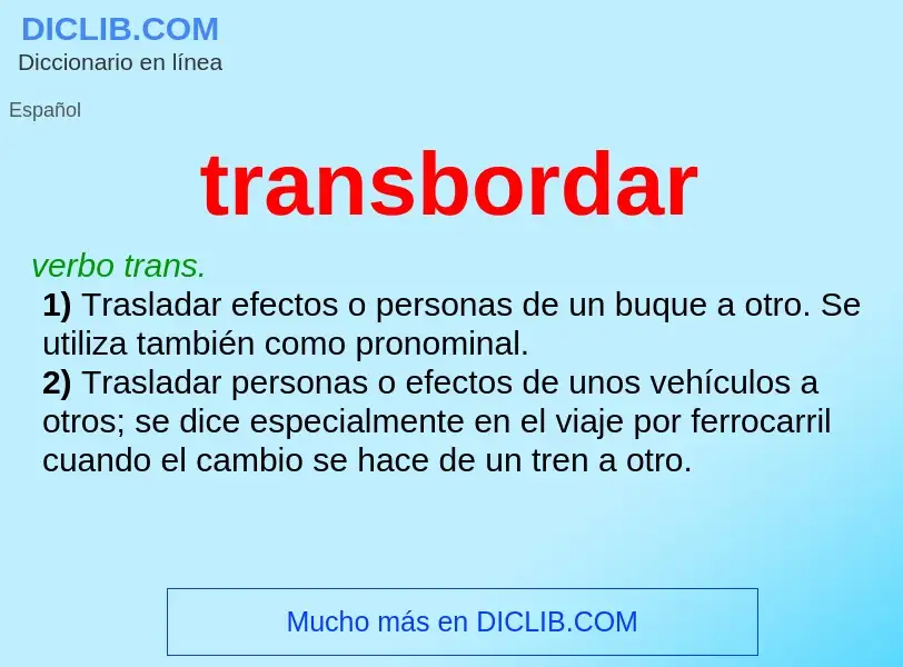 What is transbordar - definition