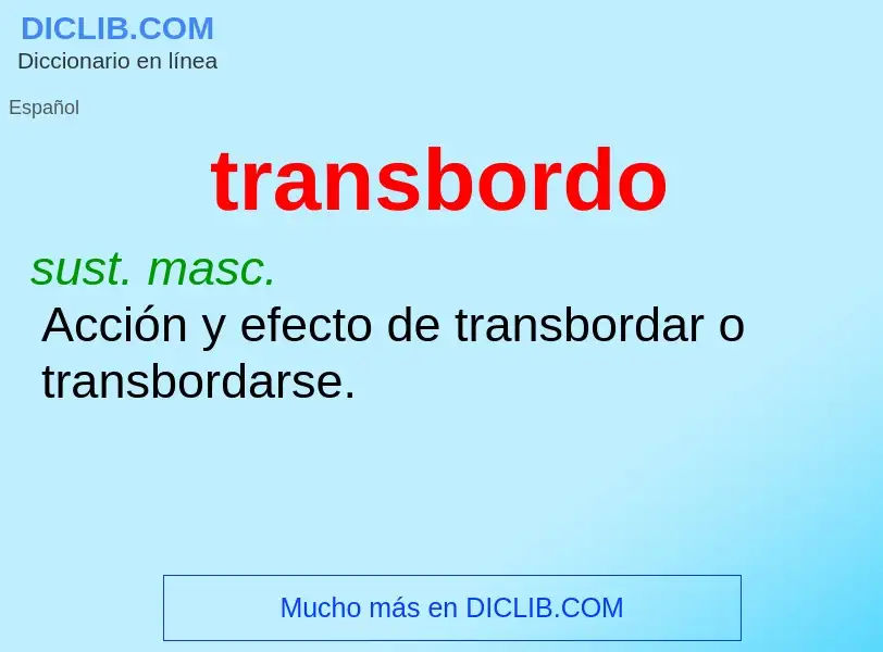 What is transbordo - meaning and definition