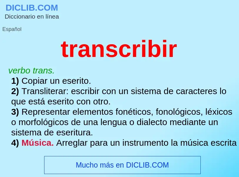 What is transcribir - definition