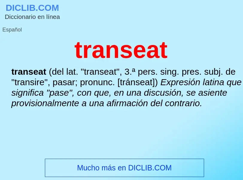 Τι είναι transeat - ορισμός