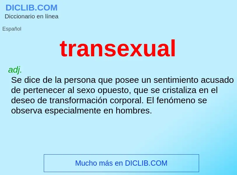 ¿Qué es transexual? - significado y definición