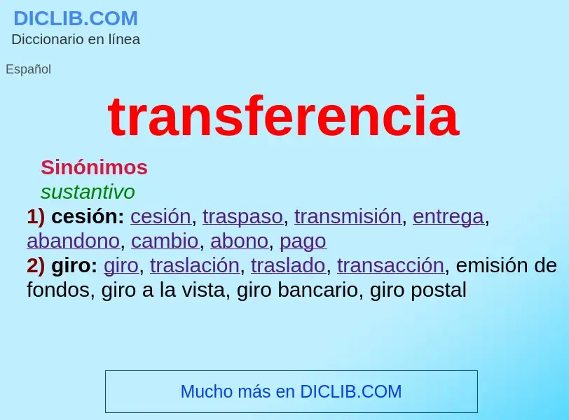 Wat is transferencia - definition