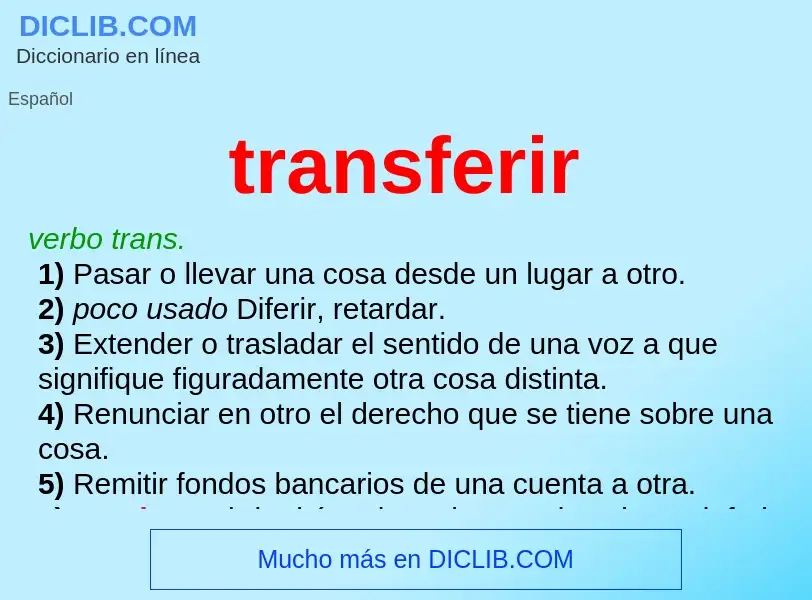 Что такое transferir - определение