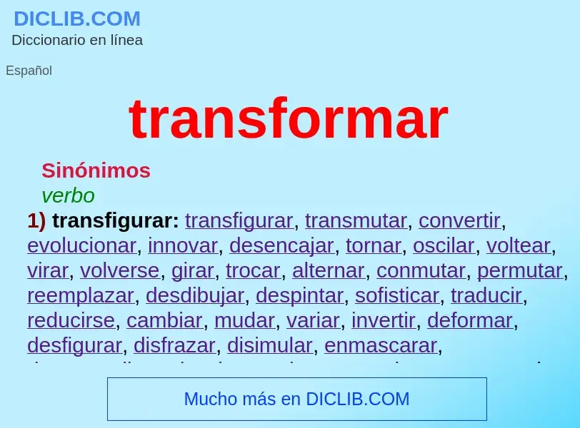 Che cos'è transformar - definizione