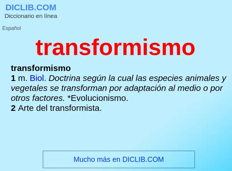 ¿Qué es transformismo? - significado y definición