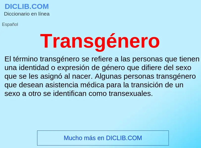 ¿Qué es Transgénero? - significado y definición