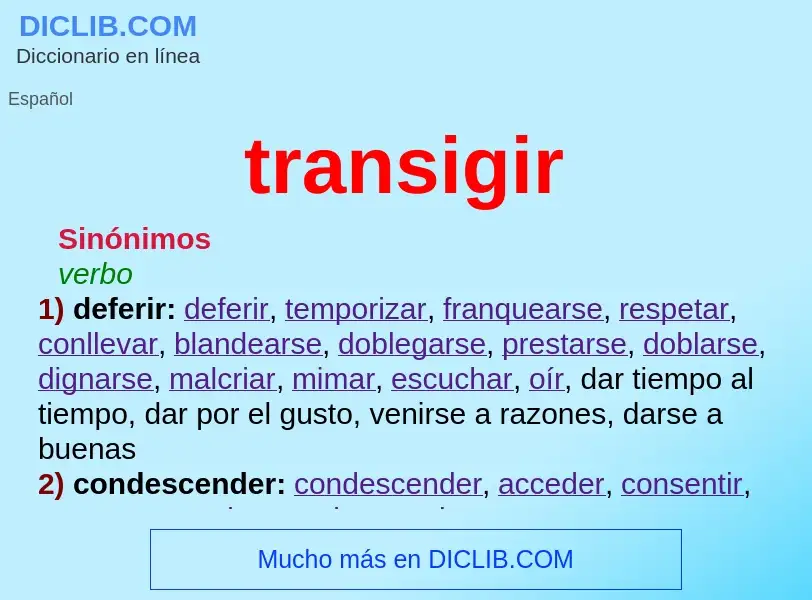 What is transigir - meaning and definition