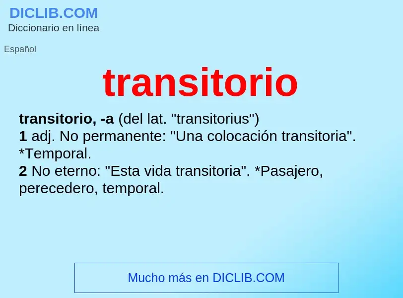 What is transitorio - definition