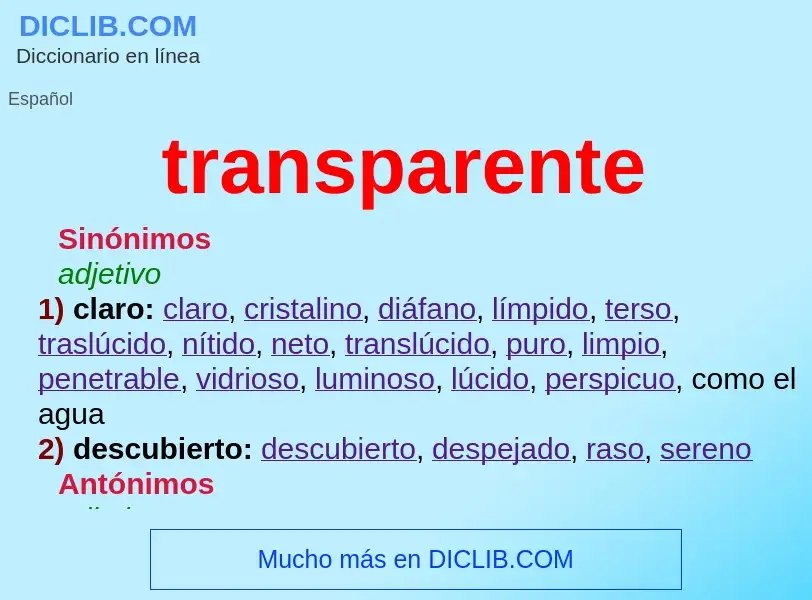 ¿Qué es transparente? - significado y definición