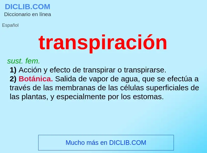 Wat is transpiración - definition