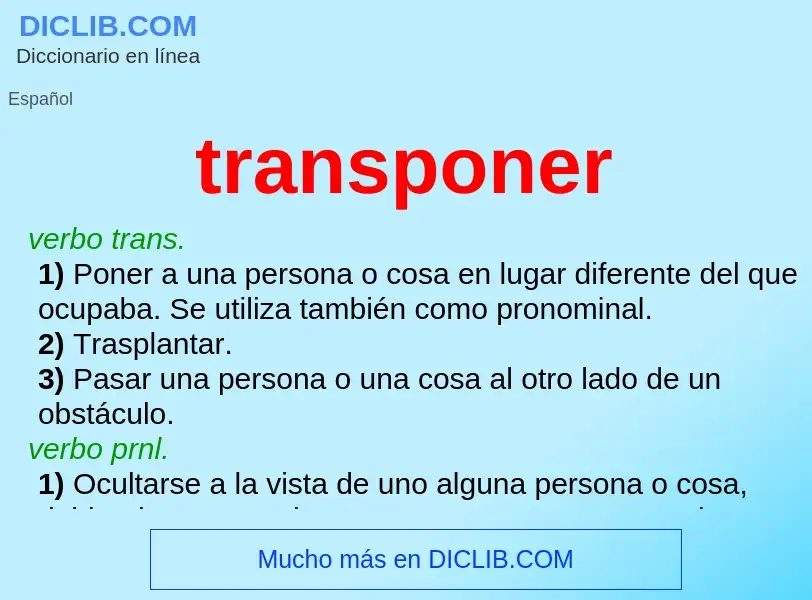 O que é transponer - definição, significado, conceito