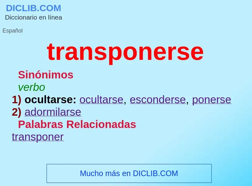 O que é transponerse - definição, significado, conceito